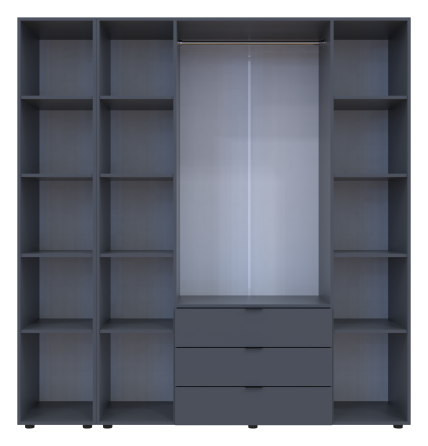 Комплект шаф для одягу Doros Гелар (2 шт.) 194х49,5х203,4 см Дзеркало/Графіт (DRS-011138) Львів