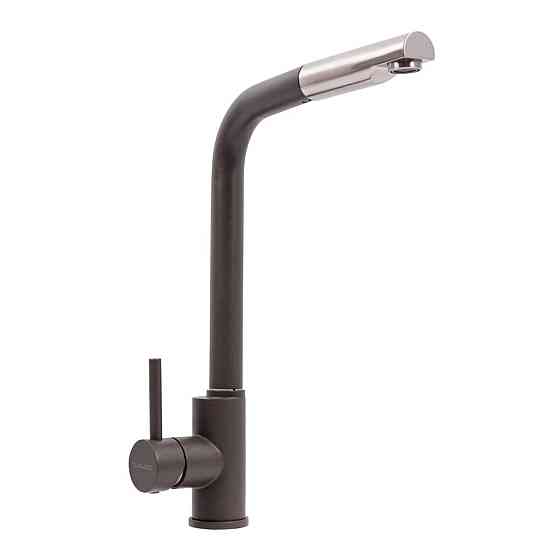 Q411B змішувач кухонний VALESO ТЕМНА СКЕЛЯ (з висувною лійкою) Коломыя