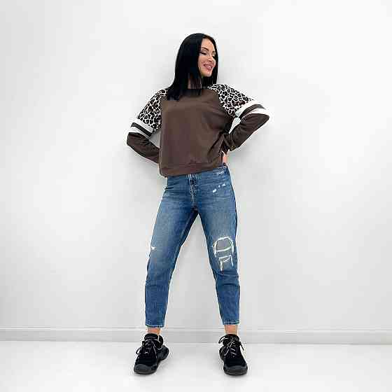 Жіночий світшот зі вставками "Artes" оптом | Норма Шоколадний, 42-44 Київ