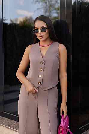 Жіночий костюм двійка жилетка з брюками "Cavin" | Батал | Розпродаж моделі Мокко, 54-56 Київ