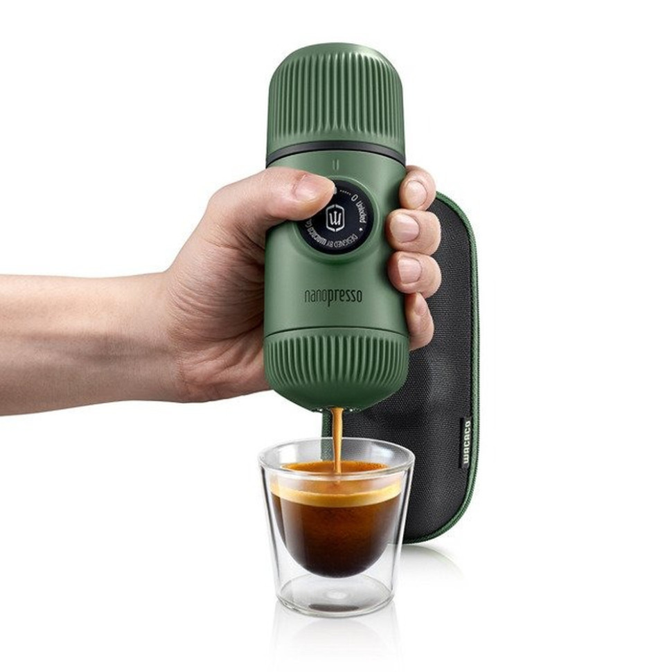 Еспресо кавоварка Wacaco Nanopresso механічна з чохлом (для меленої кави) Зелений Київ - фото 12