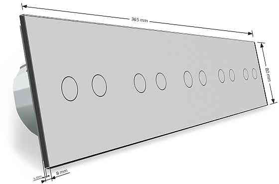 Розумний сенсорний ZigBee вимикач 10 сенсорів (2-2-2-2-2) Livolo сірий скло (VL-C710Z-15) Коломыя