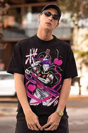 Футболка для мальчика аниме Охотник × Охотник оверсайз (рост от 165 до 180 ) Черний AnimeJ0896m Днепр