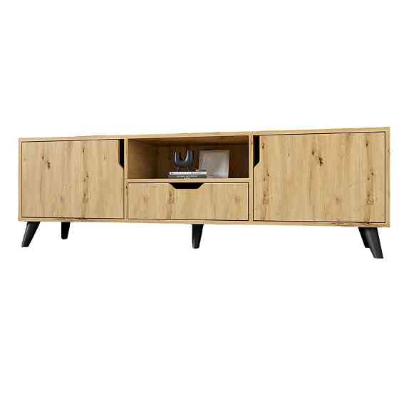 Тумба под телевизор с черными ножками М-ЗОН Борн 1600 Дуб Артизан (MZN-031083) Львов