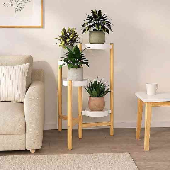 Стеллаж для цветов и растений стойка для горшков растений,цветов на 4 полки цвет под дерево Каменец-Подольский