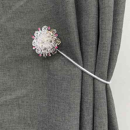 Магніти для штор та гардин "Flowers" набір 2 шт Сріблястий (81-236) Київ