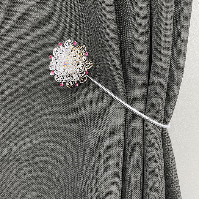 Магніти для штор та гардин "Flowers" набір 2 шт Сріблястий (81-236) Київ - фото 4