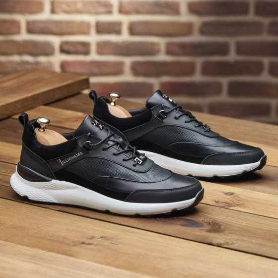 Шкіряні брендові чоловіче взуття чорного кольору М-163 більенер-ч/б Харків