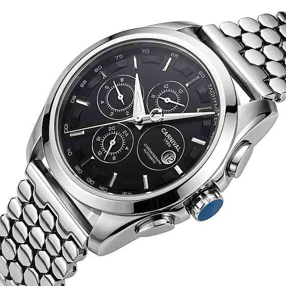 Годинник чоловічий механічний Carnival Genius Silver Honey (2 ремінці) Вінниця