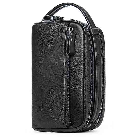 Барсетка мужская кожаная Черная (Vintage) Киев