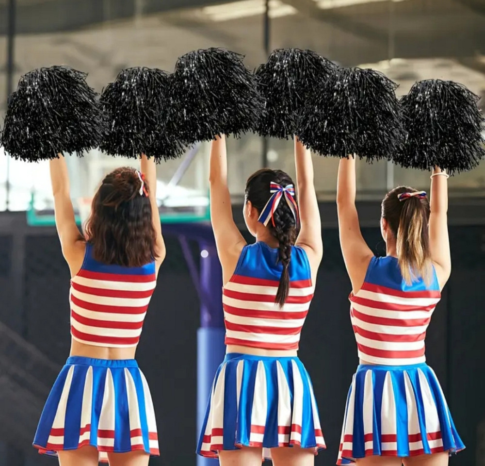 Помпони для чорлідингу чорний 2 шт. Київ - фото 1