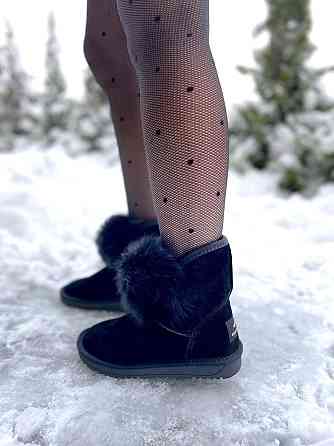 Угги жіночі OUQIDAGENI чорні замша натуральна висота 16 см (A1801-1) Коломия