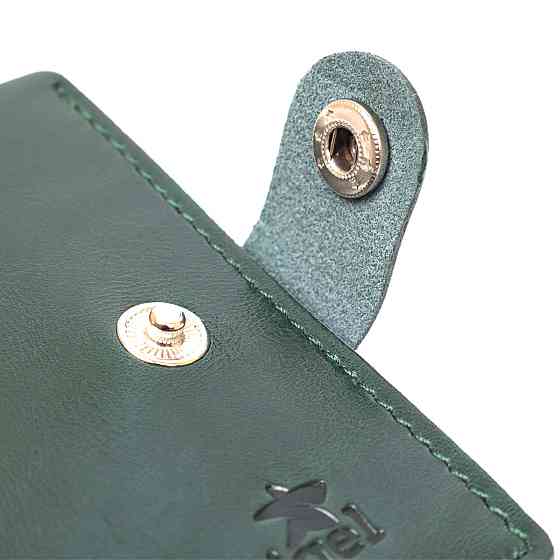 Практичное кожаное портмоне Shvigel 16504 Зеленый Киев