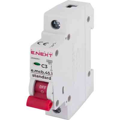 Автоматический выключатель E.NEXT 1-п e.mcb.stand. 3А C ( 4,5кА) (s002003) Винница