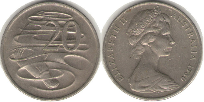 Австралия 20 центов 1980,76 год (БЖ) Полтава - изображение 1