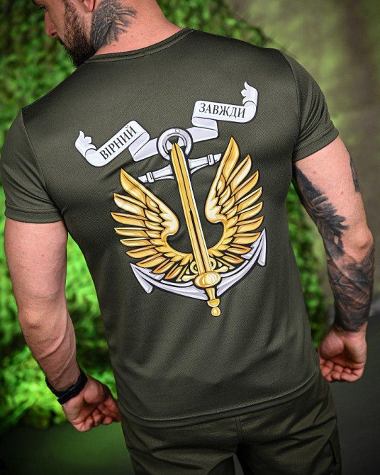 Тактическая потоотводящая футболка вірній oliva ПП7718 Одеса - фото 4