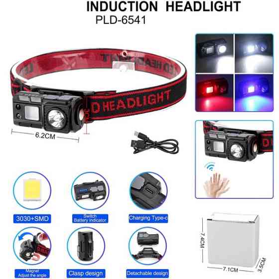 Мощный аккумуляторный налобный фонарик 6541-3030+SMD, Портативный светодиодный налобный фонарь CS-16 Львов
