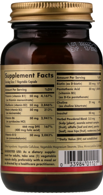 Витамины В-50 комплекс Solgar B-Complex 50 100 капсул Киев - изображение 2