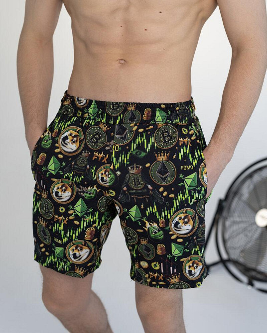 Пляжные шорты мужские черные Pobedov Vocation Kripta Киев - изображение 1