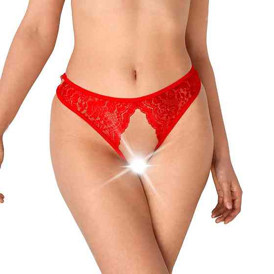 Кружевные трусики с открытым доступом Art of Sex - Mia, размер L-2XL, Красный Sex Aura Киев