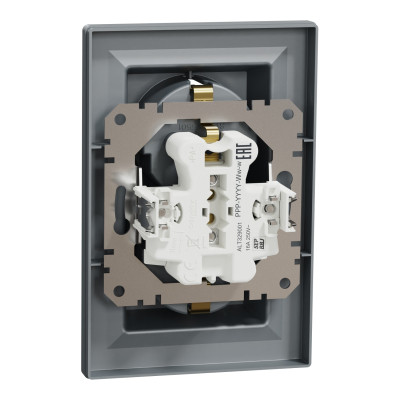 Розетка Schneider Electric ASFORA с заземлением двойная сталь 16А (EPH9900162) Винница - изображение 7