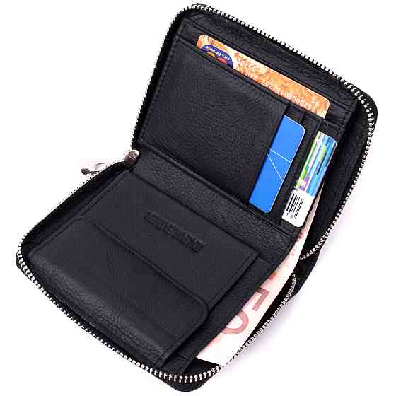 Портмоне для женщин на молнии в классическом цвете из натуральной кожи ST Leather 19488 Черный Киев