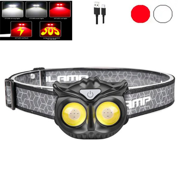 Налобный фонарик с регулируемым ремешком, Фонарь с фиксацией на голове, Мощный фонарь для рыбалки SJ-30 Львов - изображение 8