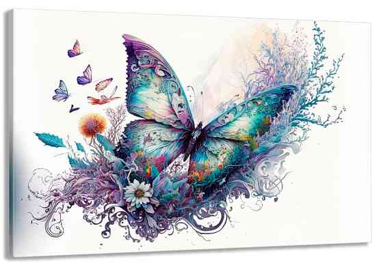 Картина полотно у вітальню / спальню     Метелик     MLP_245 ( 60х30см ) 70x140 см Київ