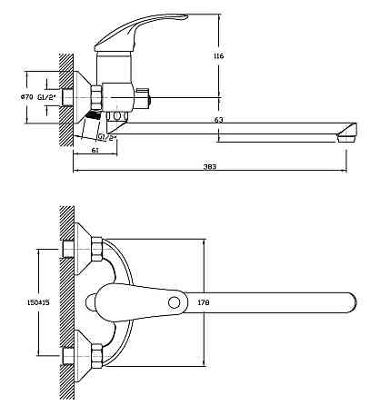 Змішувач для ванни Haiba FABIO 006   ( HB0746 ) 37588 Харків