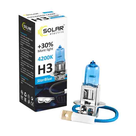 Галогенова лампа Solar H3 12V 55W PK22s StarBlue 4200K Львів