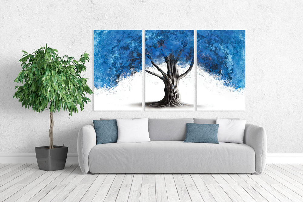 Модульная картина в гостиную / спальню    Синє дерево      ART-158_3A 70х130 см Киев - изображение 2