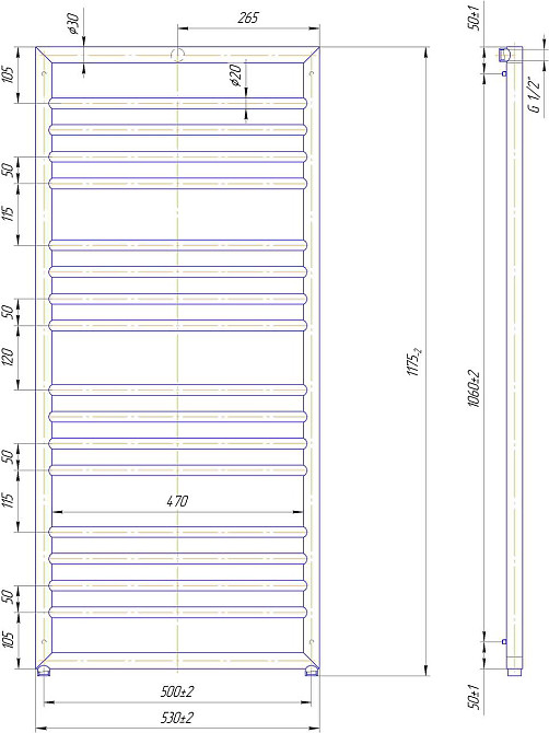 Водяна рушникосушарка Mario Донна 1175х530/500 Київ - фото 4