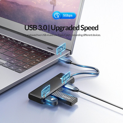 Концентратор Orico USB-C to 2xUSB-C + 2xUSB3.0 (CA914210) Винница - изображение 2