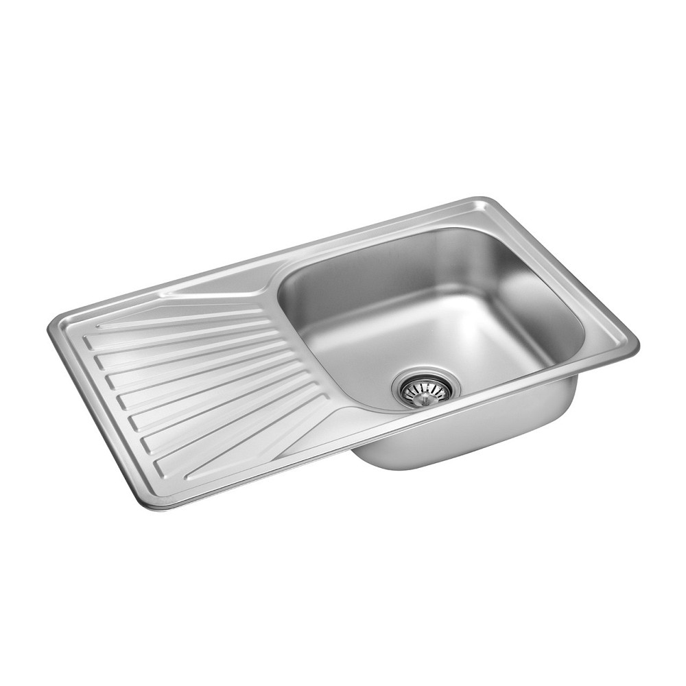 Кухонна мийка з нержавіючої сталі Kroner KRP Dekor - 78х48 (0.8 мм) Київ - фото 3