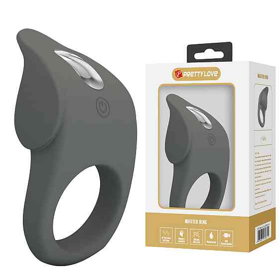 Эрекционное виброкольцо PRETTY LOVE Master Ring силиконовое, серое, 8.7 х 5 см Sex Aura Киев
