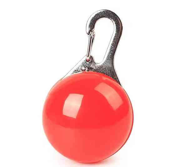 Светящийся брелок на ошейник для собак или котов, имеет три режима свечения красный Киев