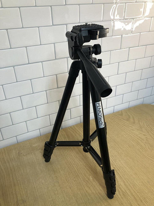Штатив для телефону 130см планшета/GoPro/камери, дорожній штатив PEMOTech із дистанційним керуванням затвором, 2-в-1 тримач Б/В Київ - фото 1