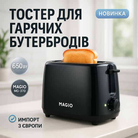 Тостер двойной Magio, Компактный тостер для маленькой кухни Универсальный для гренок MS-47 Львов