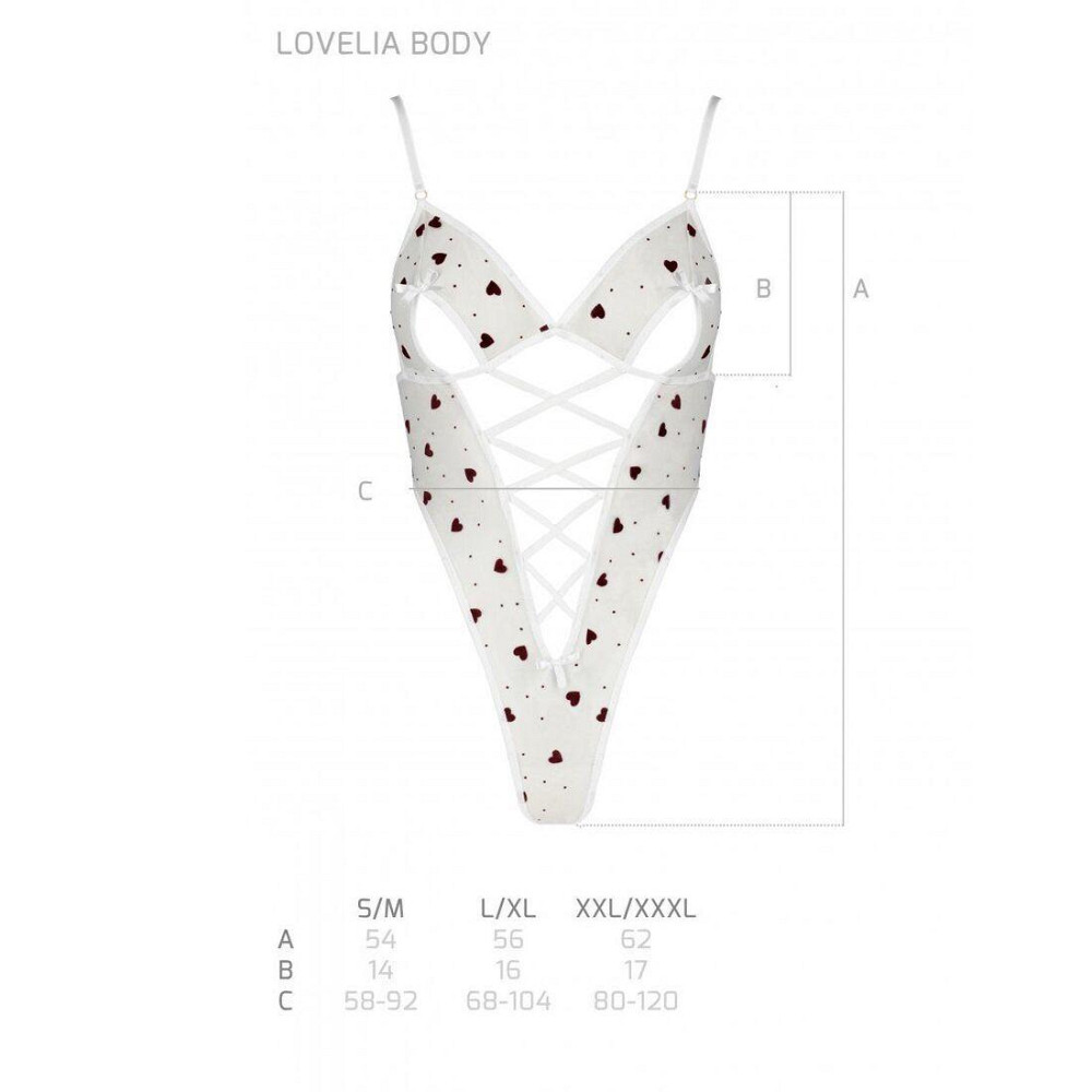 Еротичний боді з малюнком Passion LOVELIA BODY L/XL, white Sex Aura Київ - фото 7