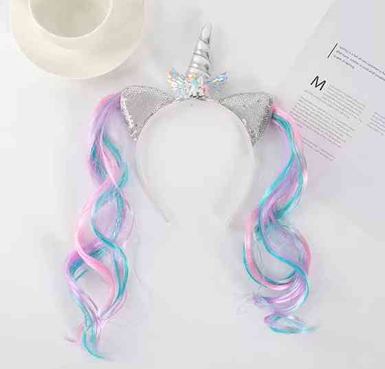 Детский обруч Единорог 12 см серебристый Киев