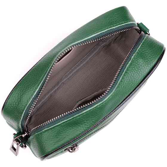 Стьобана жіноча сумка з натуральної шкіри Зелений (Vintage) Київ