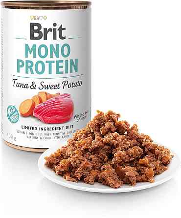 Влажный корм Брит Brit Mono Protein для собак с тунцом и бататом 400 г Винница