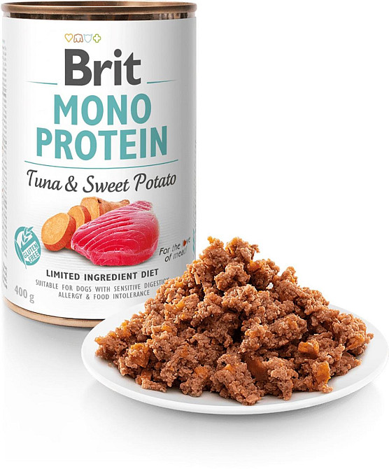 Влажный корм Брит Brit Mono Protein для собак с тунцом и бататом 400 г Винница - изображение 2