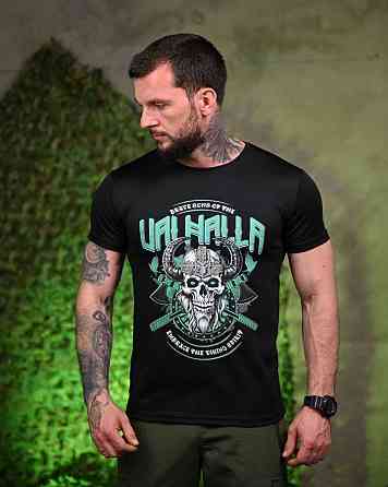 Тактична потовідвідна футболка Valhalla black ПП7703 Одеса