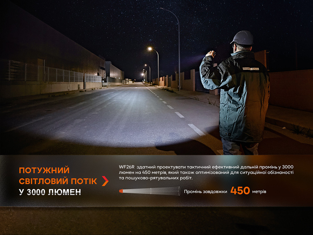 Фонарь профессиональный Fenix WF26R с магнитной зарядкой Киев - изображение 7