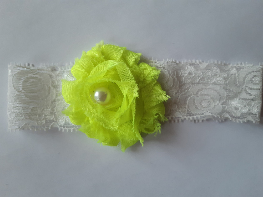 Мереживна дитяча пов'язка салатова - окружність 36-44см, квітка 6см Київ - фото 1