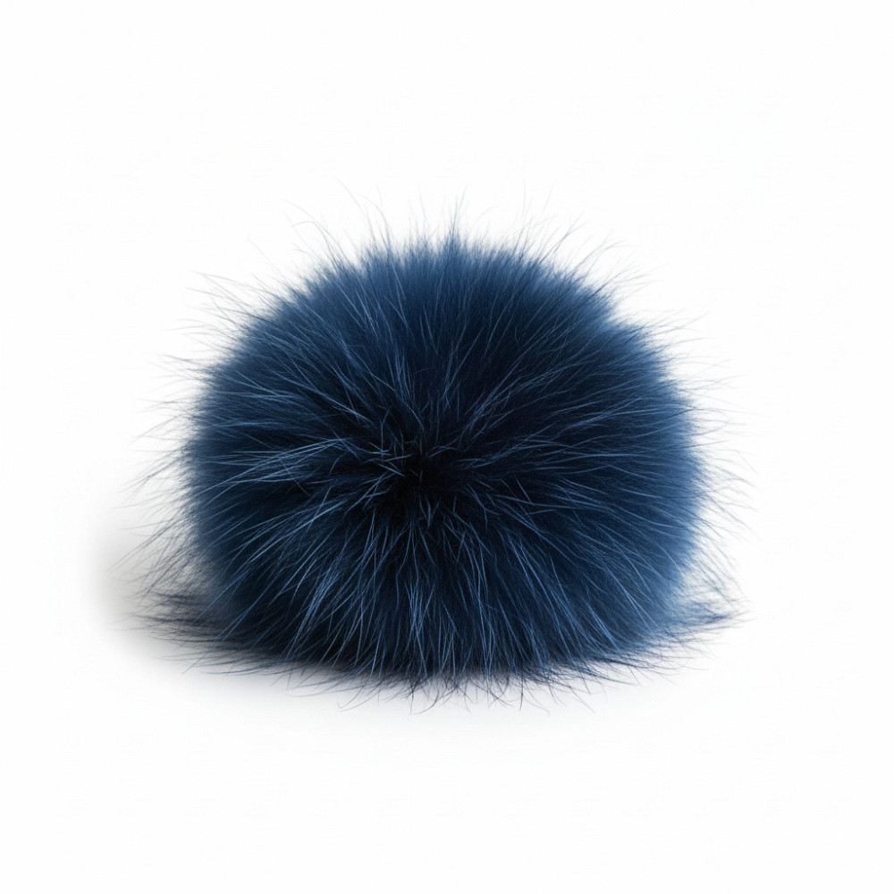 Помпони з натурального хутра песця на шапку 10-12см Темно-синій Харків - фото 1