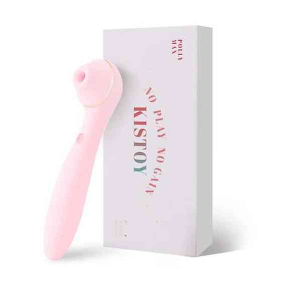 Вакуумний стимулятор з вібратором KISSTOY Polly Max Pink Sex Aura Київ
