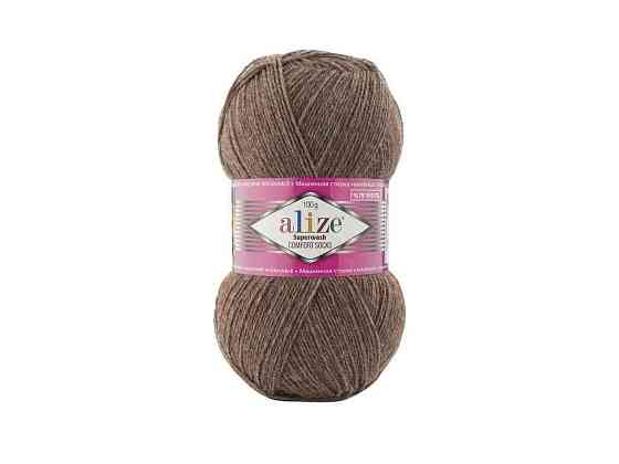 Пряжа Superwash Comfort арт.240 5шт/уп коричневый 25% полиамид 75% шерсть 100г 420м ТМ ALIZE Киев