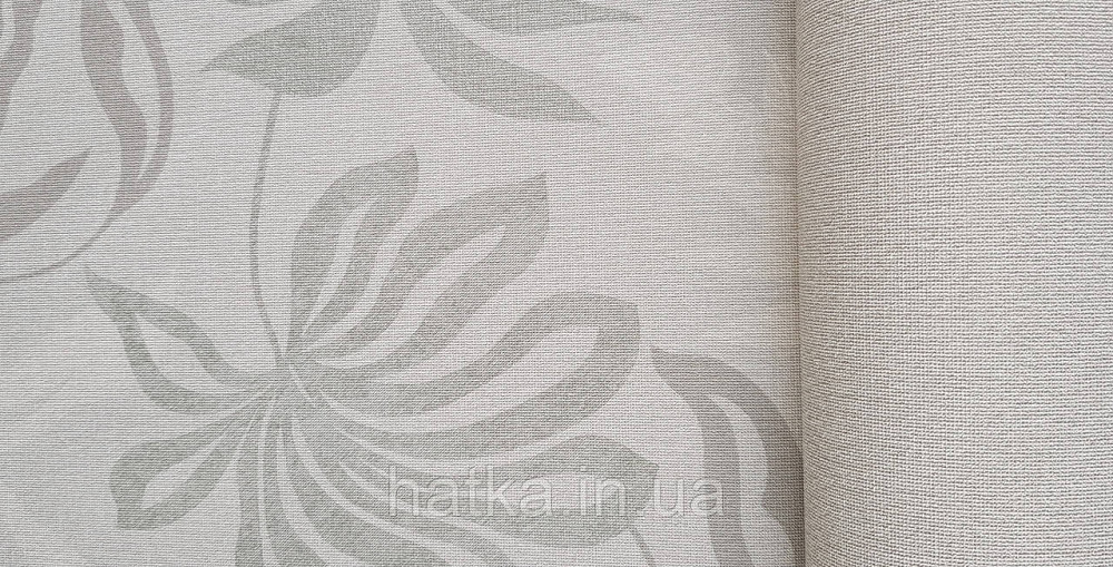 Шпалери вінілові на флізеліні Grandeco Universe метрове листя монстери зелені коричневі білі Київ - фото 3